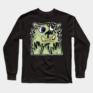 Green Fluffy Imaginary Friend Monster Long Sleeve T-Shirt